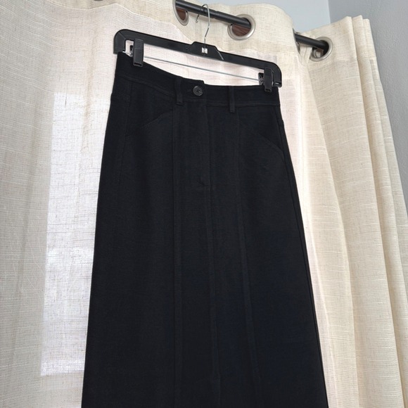 ME+EM Wool Blend Travel Tailoring Midi Skirt Black Pockets Size 2 US 6 UK - Picture 5 of 10